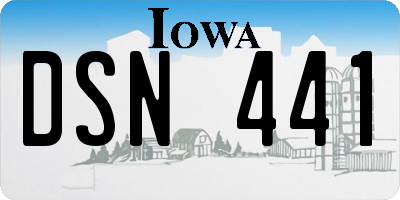 IA license plate DSN441