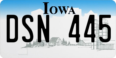 IA license plate DSN445