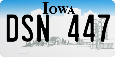 IA license plate DSN447