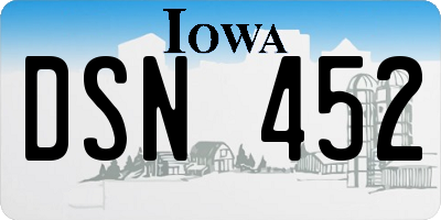 IA license plate DSN452