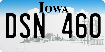 IA license plate DSN460