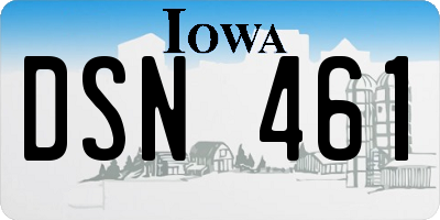 IA license plate DSN461