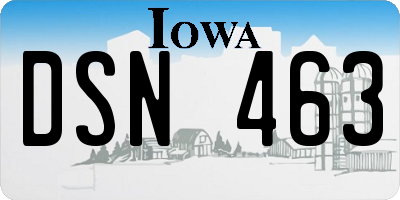 IA license plate DSN463