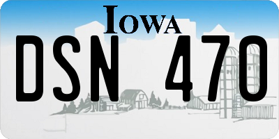 IA license plate DSN470
