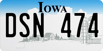 IA license plate DSN474