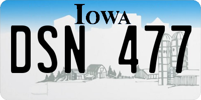 IA license plate DSN477