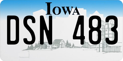 IA license plate DSN483
