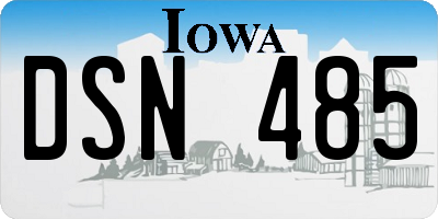 IA license plate DSN485