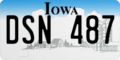 IA license plate DSN487