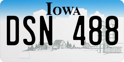 IA license plate DSN488