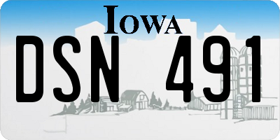 IA license plate DSN491