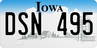 IA license plate DSN495