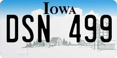 IA license plate DSN499