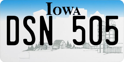IA license plate DSN505