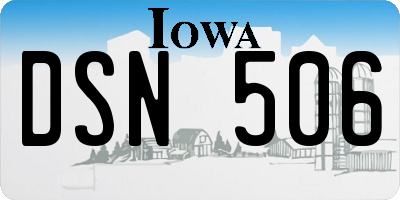 IA license plate DSN506