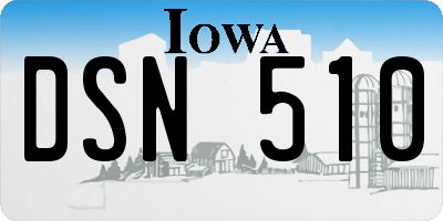 IA license plate DSN510