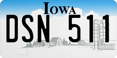 IA license plate DSN511
