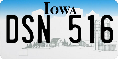 IA license plate DSN516