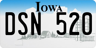 IA license plate DSN520