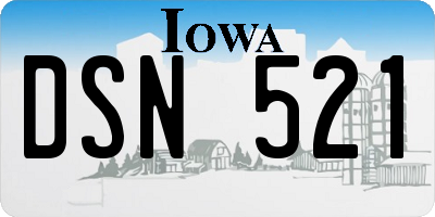 IA license plate DSN521