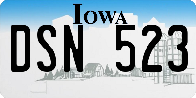 IA license plate DSN523