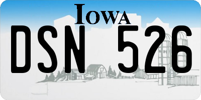 IA license plate DSN526