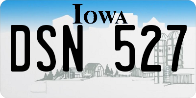IA license plate DSN527