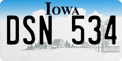 IA license plate DSN534
