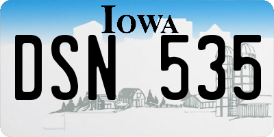 IA license plate DSN535