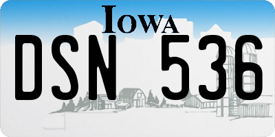 IA license plate DSN536