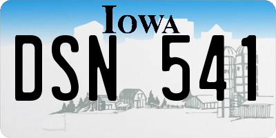 IA license plate DSN541