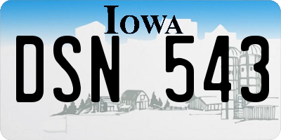 IA license plate DSN543
