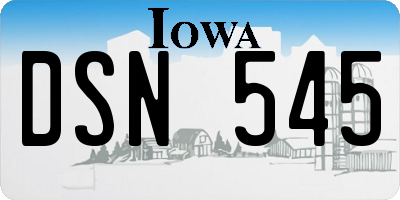 IA license plate DSN545