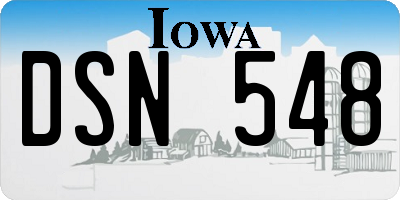 IA license plate DSN548
