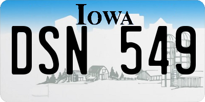 IA license plate DSN549