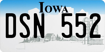 IA license plate DSN552