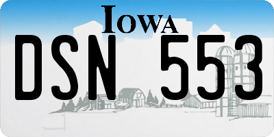 IA license plate DSN553