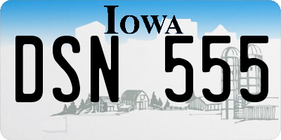 IA license plate DSN555