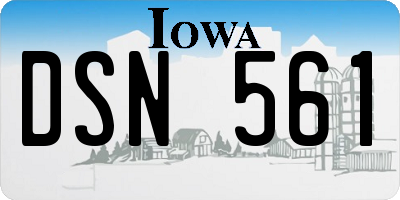 IA license plate DSN561