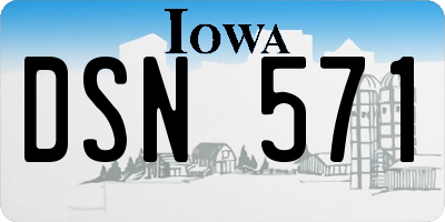 IA license plate DSN571