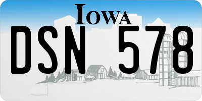 IA license plate DSN578