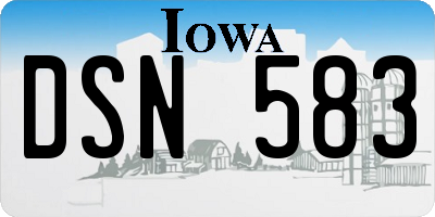 IA license plate DSN583