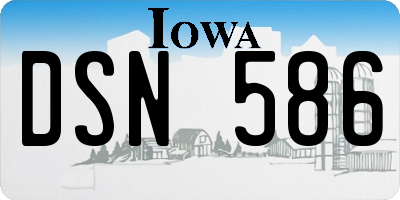 IA license plate DSN586