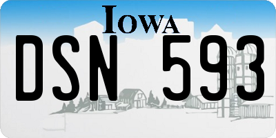 IA license plate DSN593