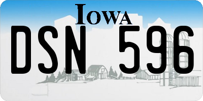 IA license plate DSN596
