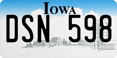 IA license plate DSN598