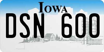 IA license plate DSN600