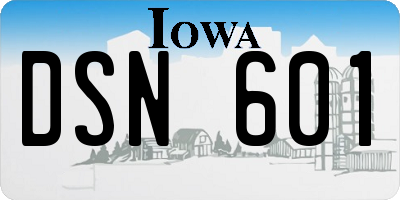 IA license plate DSN601