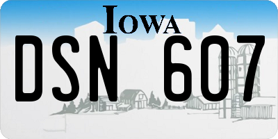 IA license plate DSN607