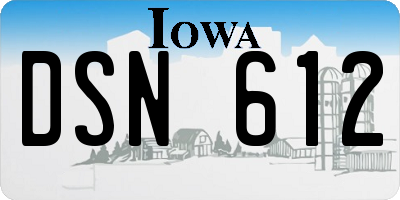 IA license plate DSN612